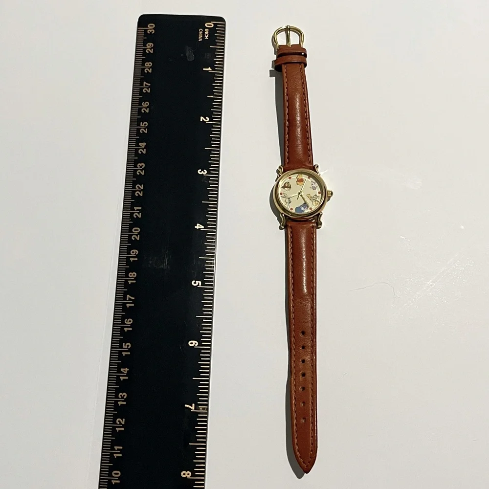 Vintage Winnie the Pooh & Friends Disney Parks Watch with Brown Leather Strap - Picture 8 of 13